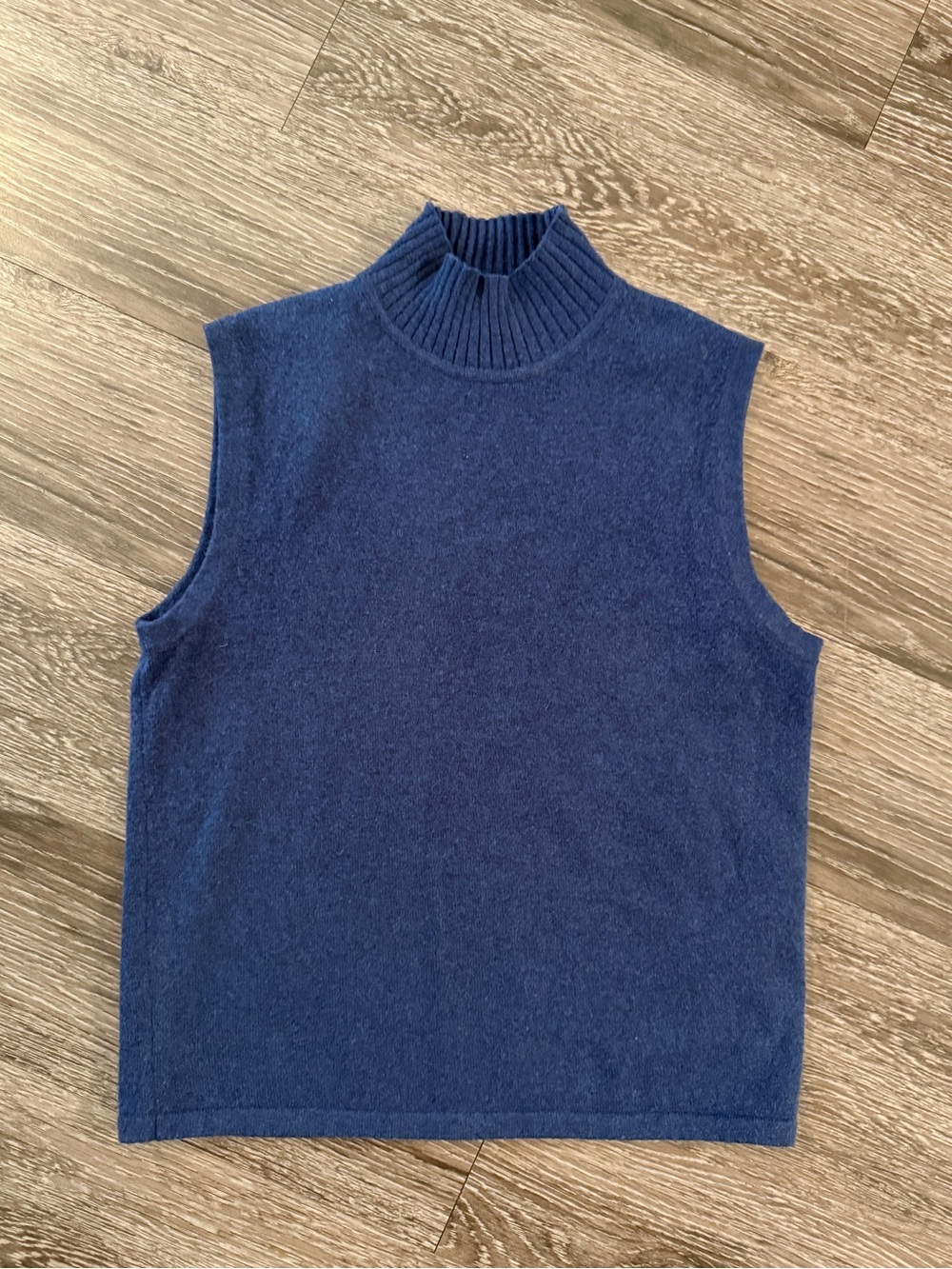 Frank and Oak Navy Sleeveless Turtleneck Sweater